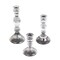 3 Clear Fluted Crystal Glass Taper Candle Holders Centerpieces Party Decorations